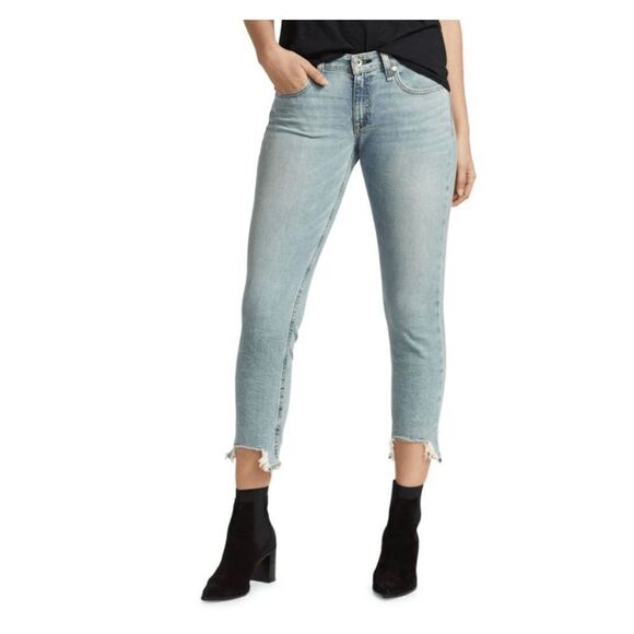 Rag & Bone Women’s Low-Rise Slim Boyfriend Thunderbird Denim Jeans Blue - Picture 2 of 11